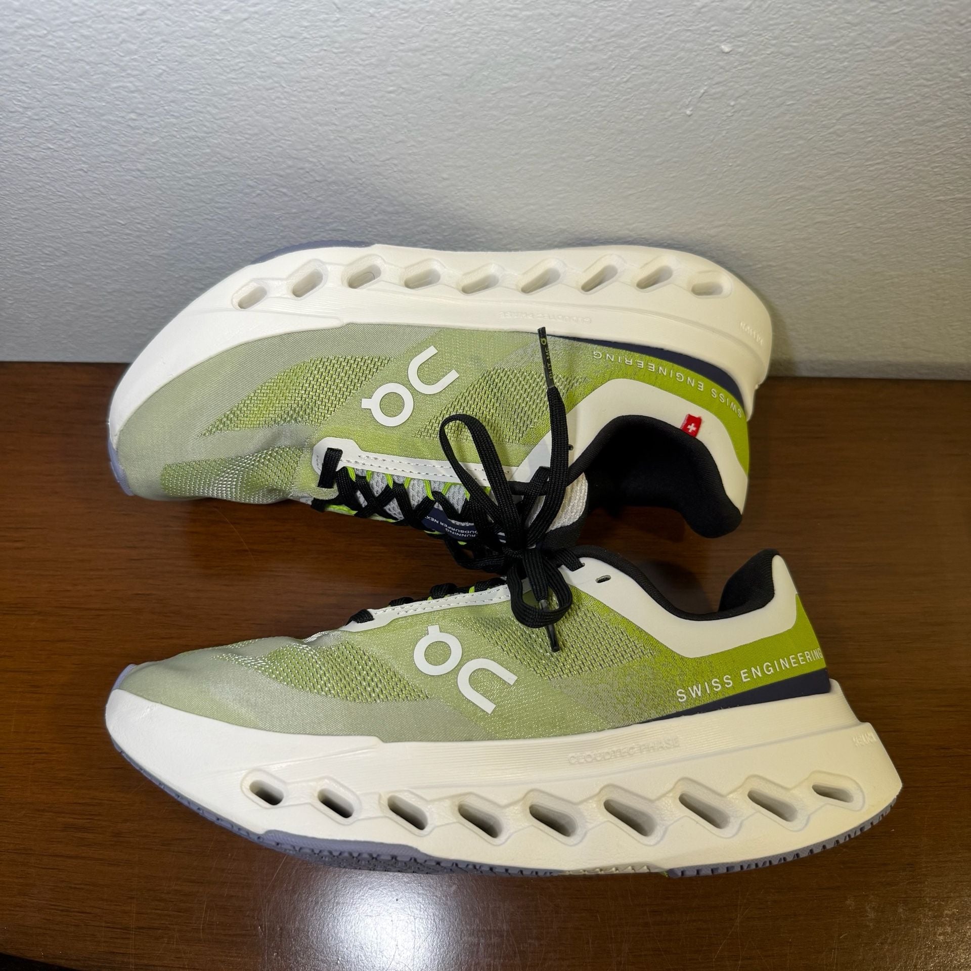 On Running Cloudsurfer Next Women US 7 Chartreuse White Sneakers 10