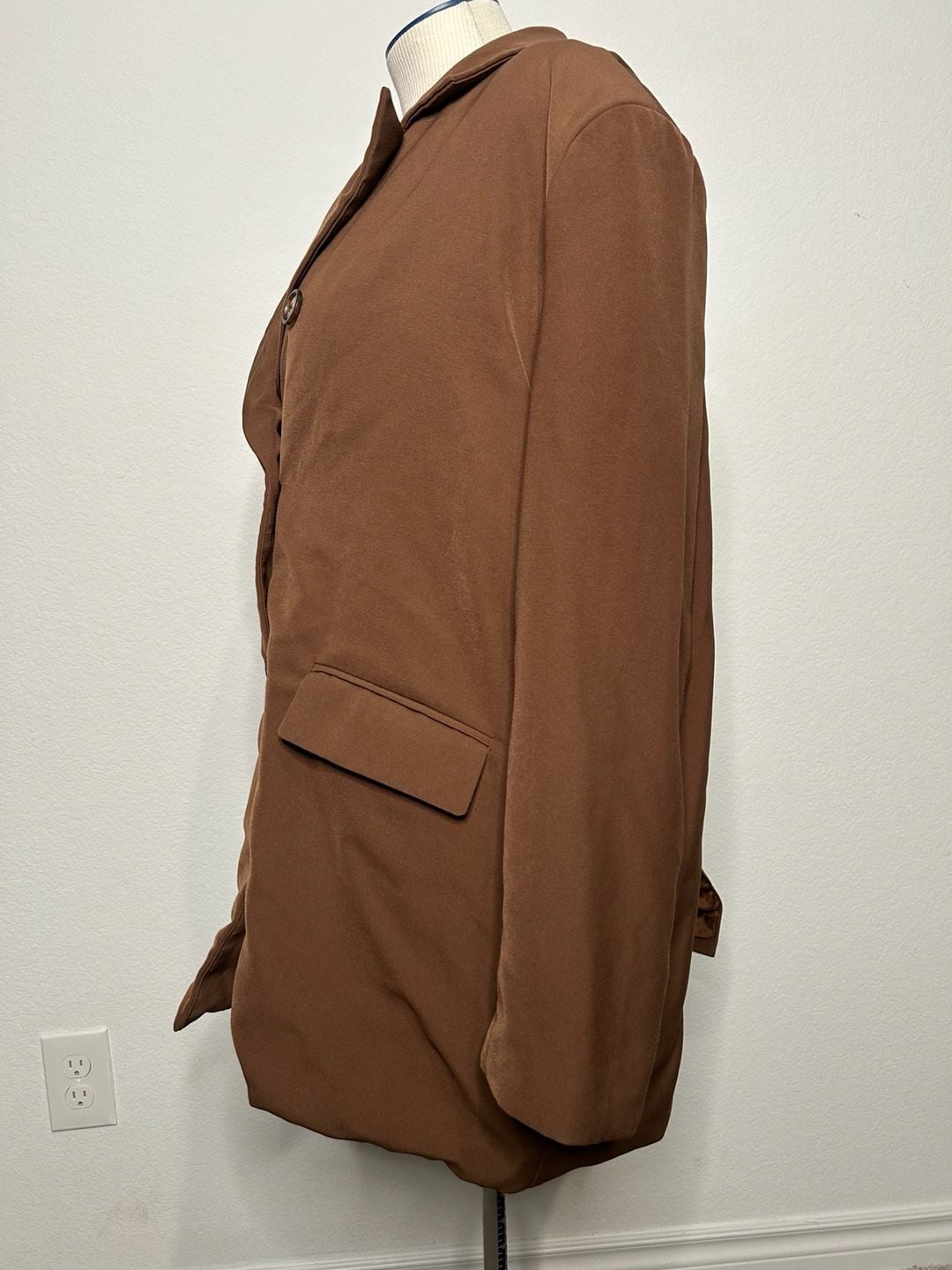 French Mauve Brown Double Breasted Blazer Jacket 3