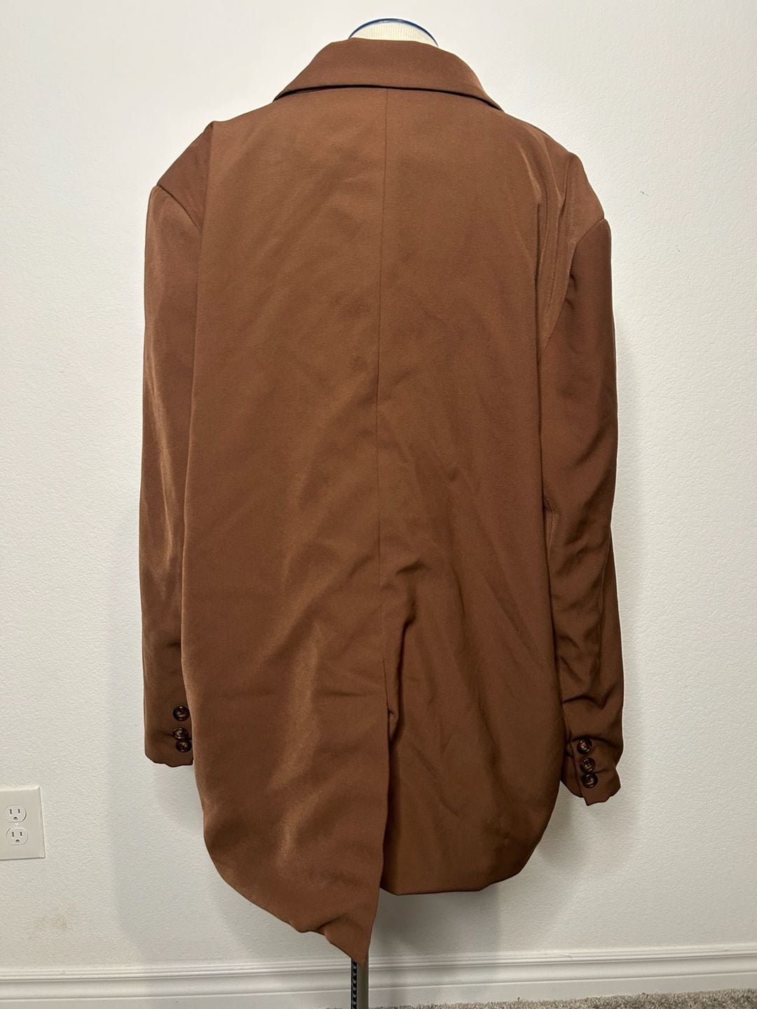 French Mauve Brown Double Breasted Blazer Jacket 5