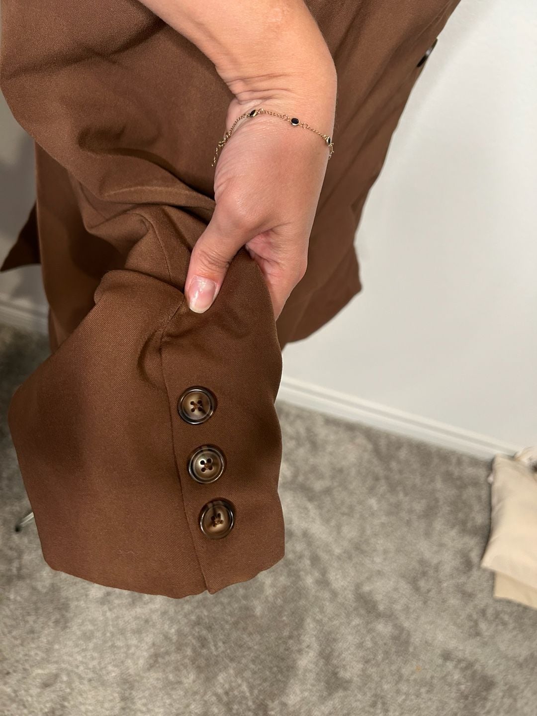 French Mauve Brown Double Breasted Blazer Jacket 6