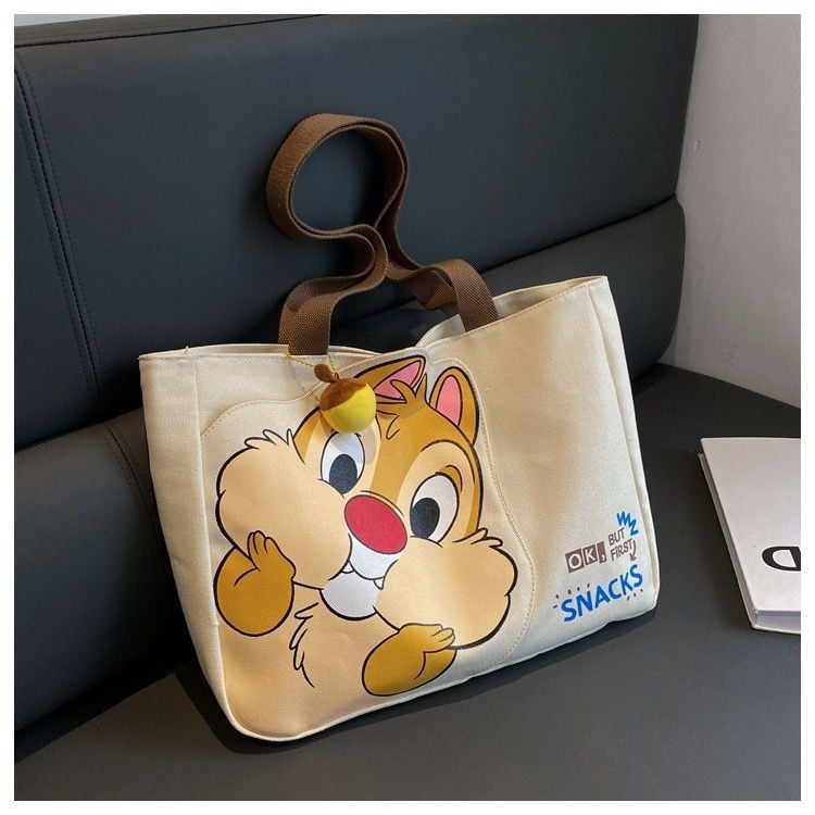 Unbranded Cute Cartoon Squirrel Canvas Tote Bag 3