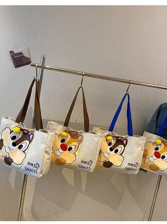 Unbranded Cute Cartoon Squirrel Canvas Tote Bag 4