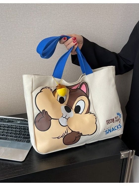 Unbranded Cute Cartoon Squirrel Canvas Tote Bag 5