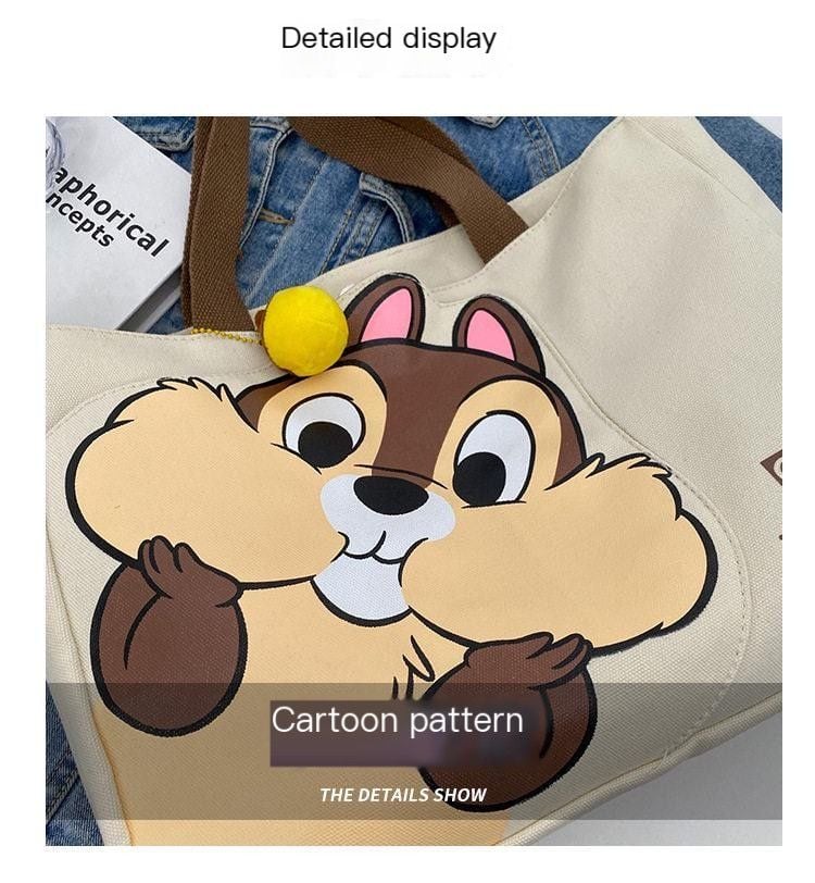 Unbranded Cute Cartoon Squirrel Canvas Tote Bag 7