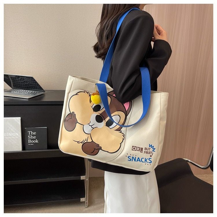 Unbranded Cute Cartoon Squirrel Canvas Tote Bag 12