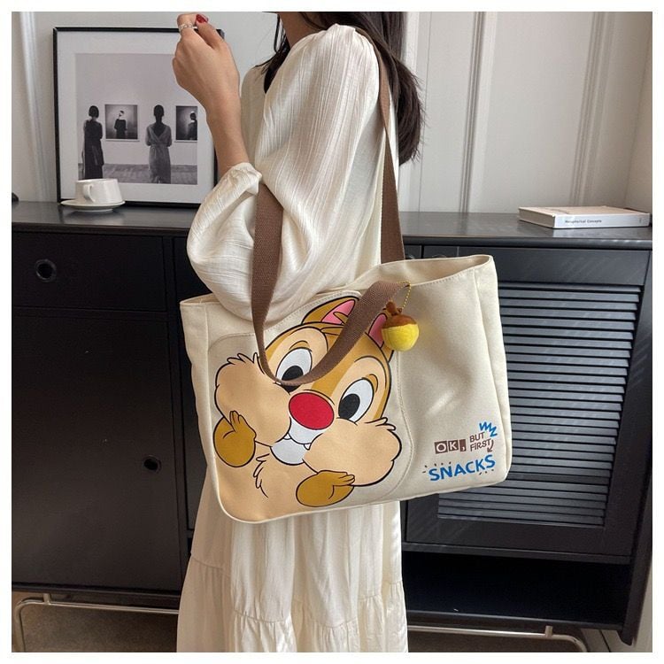 Unbranded Cute Cartoon Squirrel Canvas Tote Bag 13