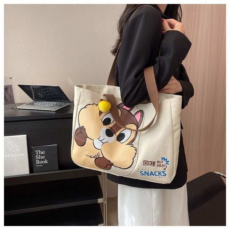 Unbranded Cute Cartoon Squirrel Canvas Tote Bag 14