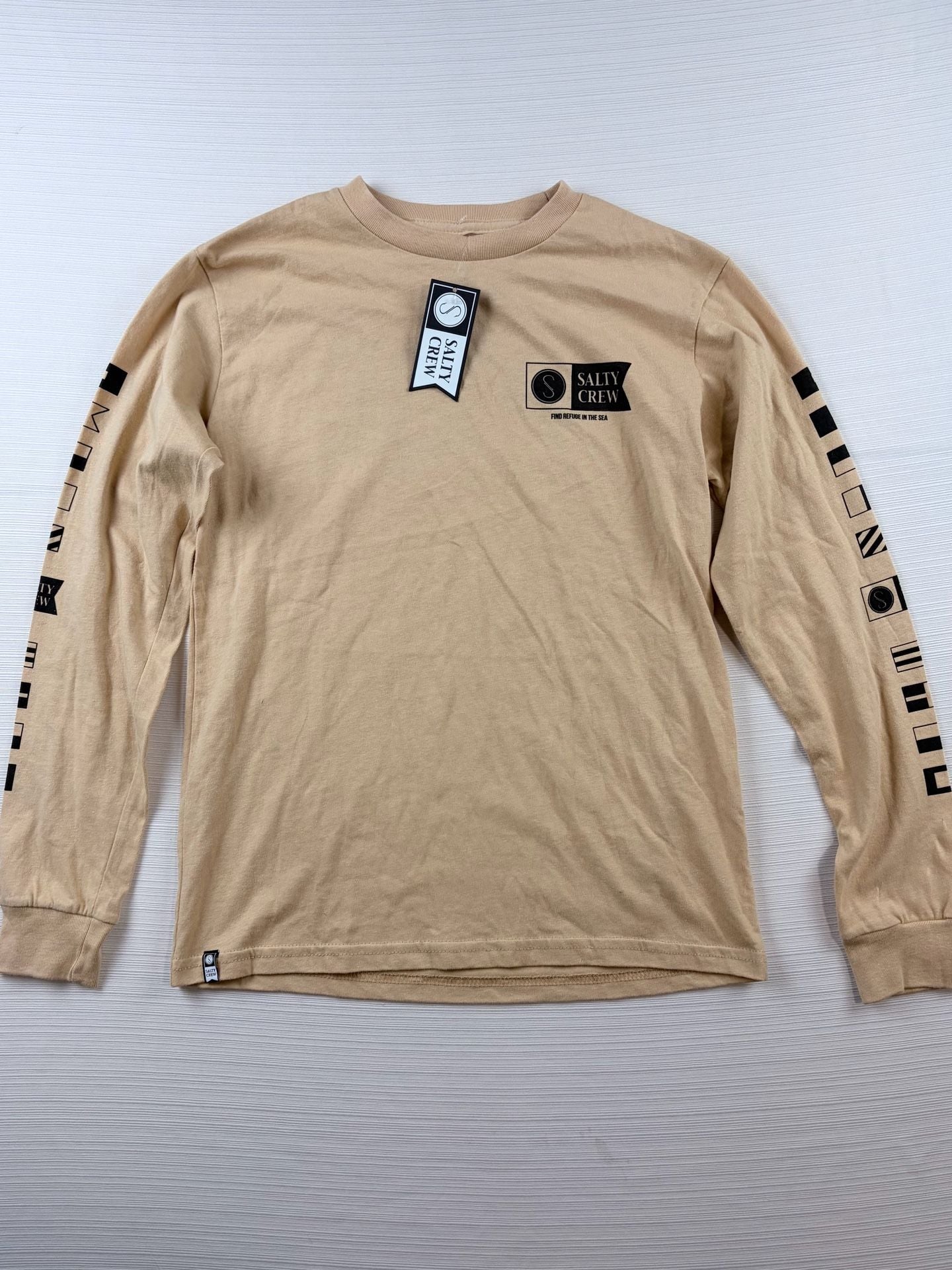Kids Salty Crew Long Sleeve T-Shirt Size Small Tan Premium Find 2