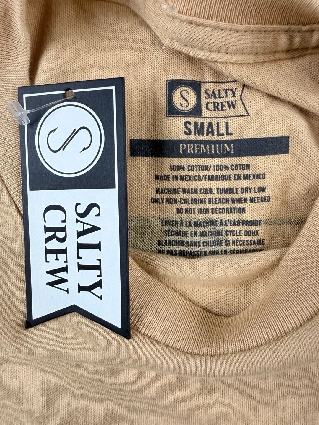 Kids Salty Crew Long Sleeve T-Shirt Size Small Tan Premium Find 3