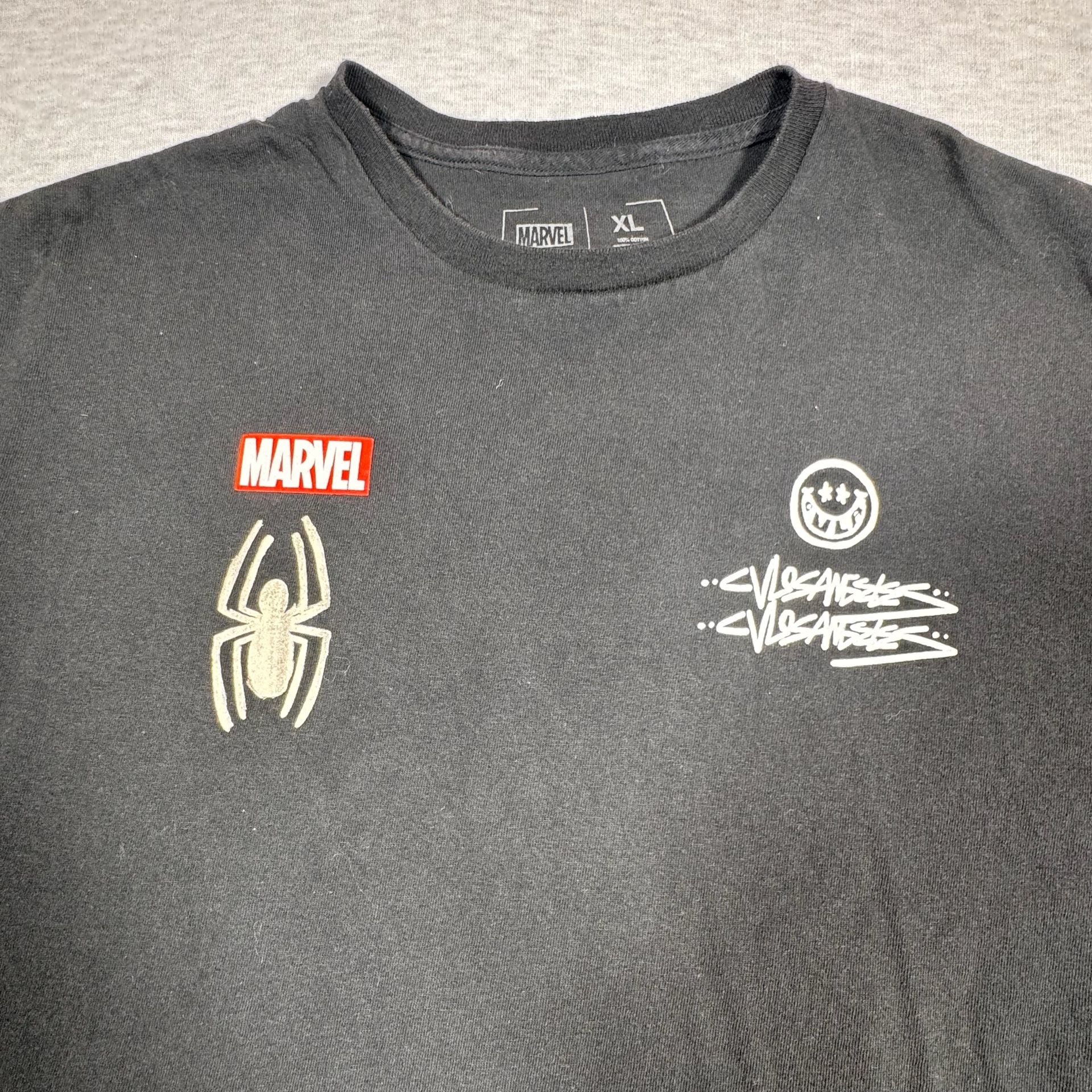 Marvel x VLONE Spider-Man T-Shirt Size XL Black Graphic Tee 4