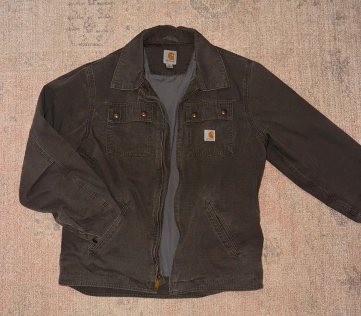 Carhartt Heated Jacket Size M Brown Ripstop Canvas Utility Coat 2