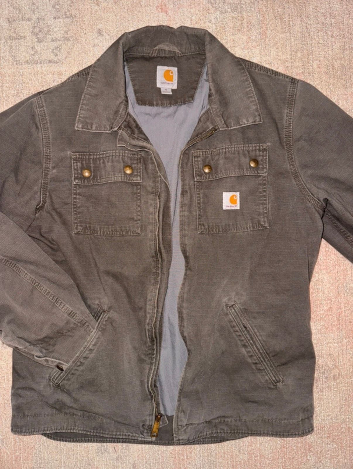 Carhartt Heated Jacket Size M Brown Ripstop Canvas Utility Coat 3
