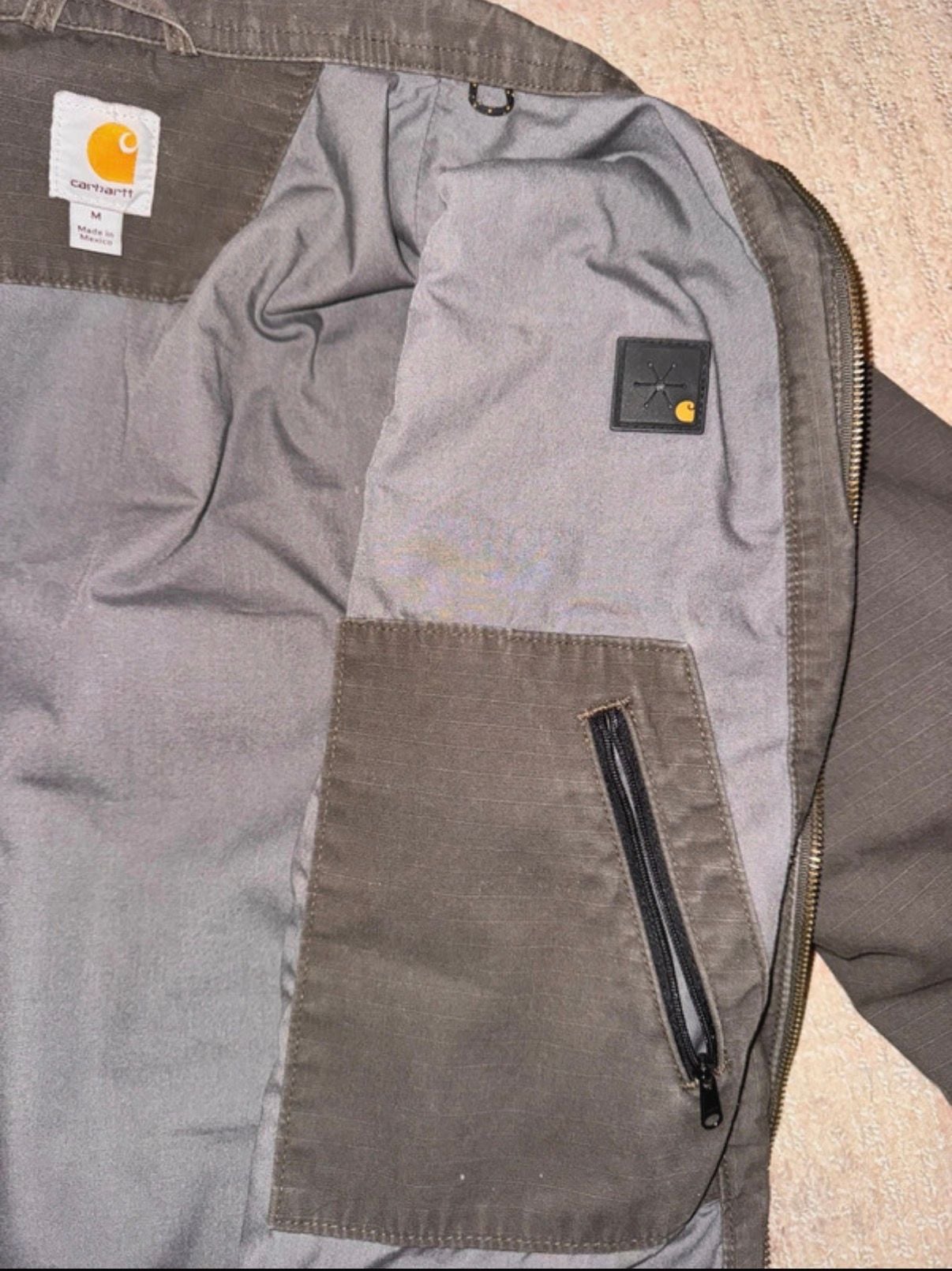 Carhartt Heated Jacket Size M Brown Ripstop Canvas Utility Coat 6