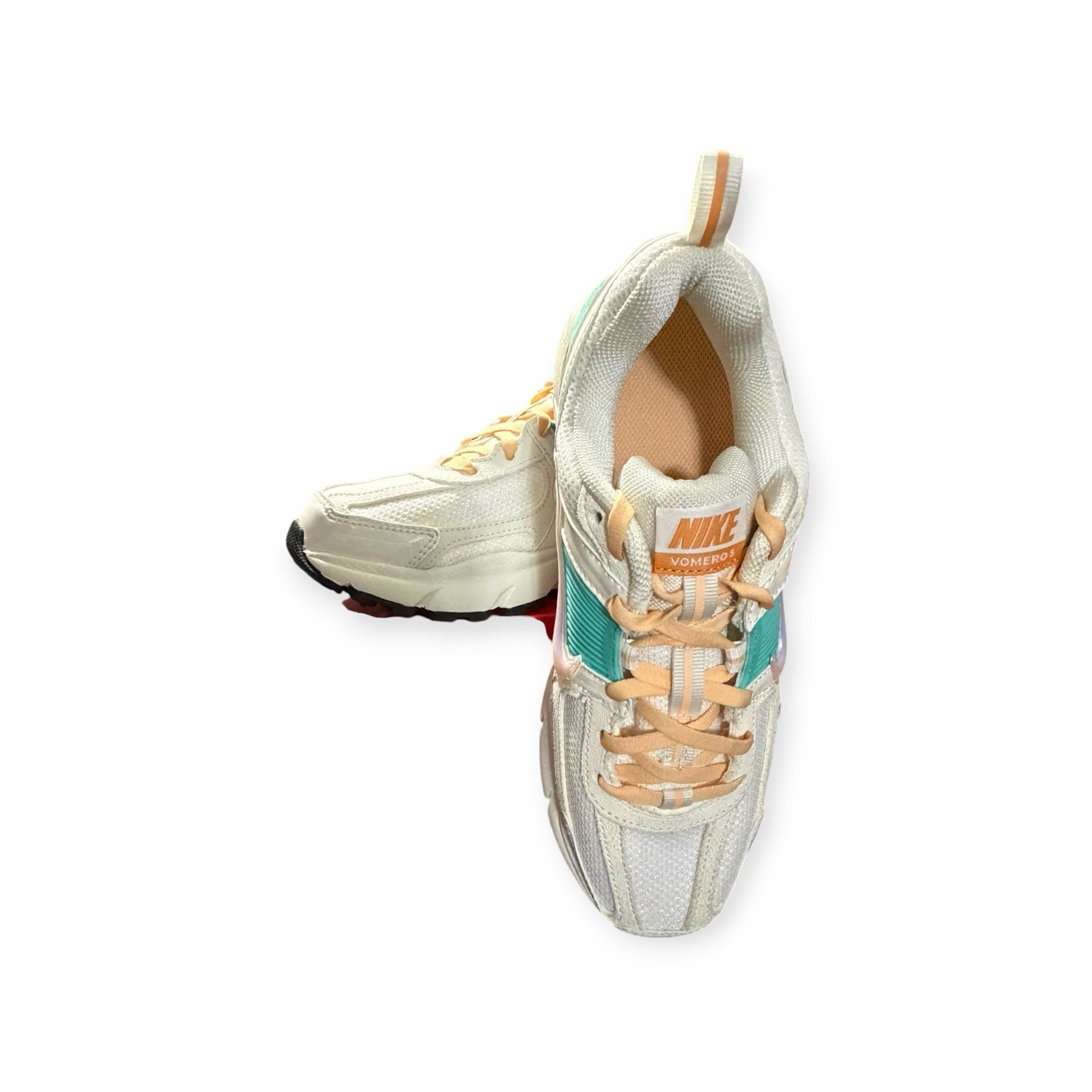 Nike Zoom Vomero 5 White Teal Orange Sneakers 7