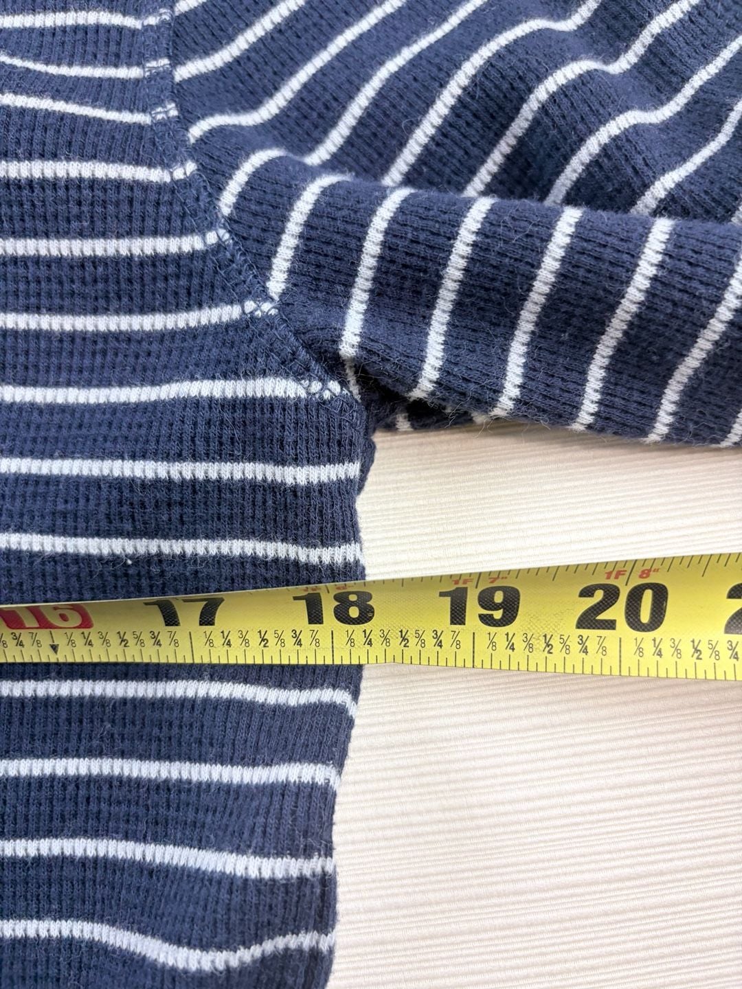 U.S. Polo Assn. Striped Thermal Henley Size M Blue 5