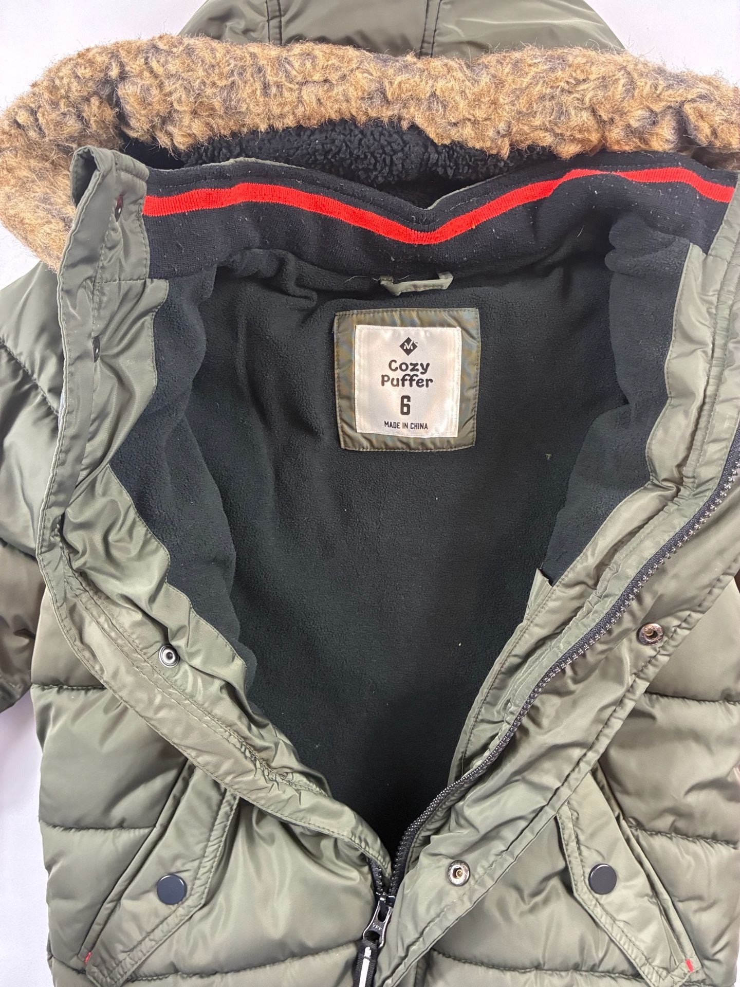 Cozy Puffer Jacket Green Faux Fur Hooded Coat 6