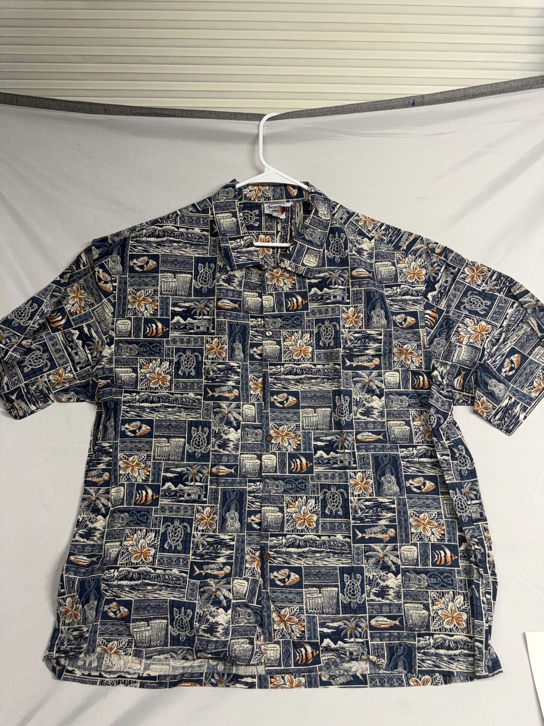Pacific Legend Apparel Hawaiian Shirt Blue Tropical Print Made In Hawaii 2
