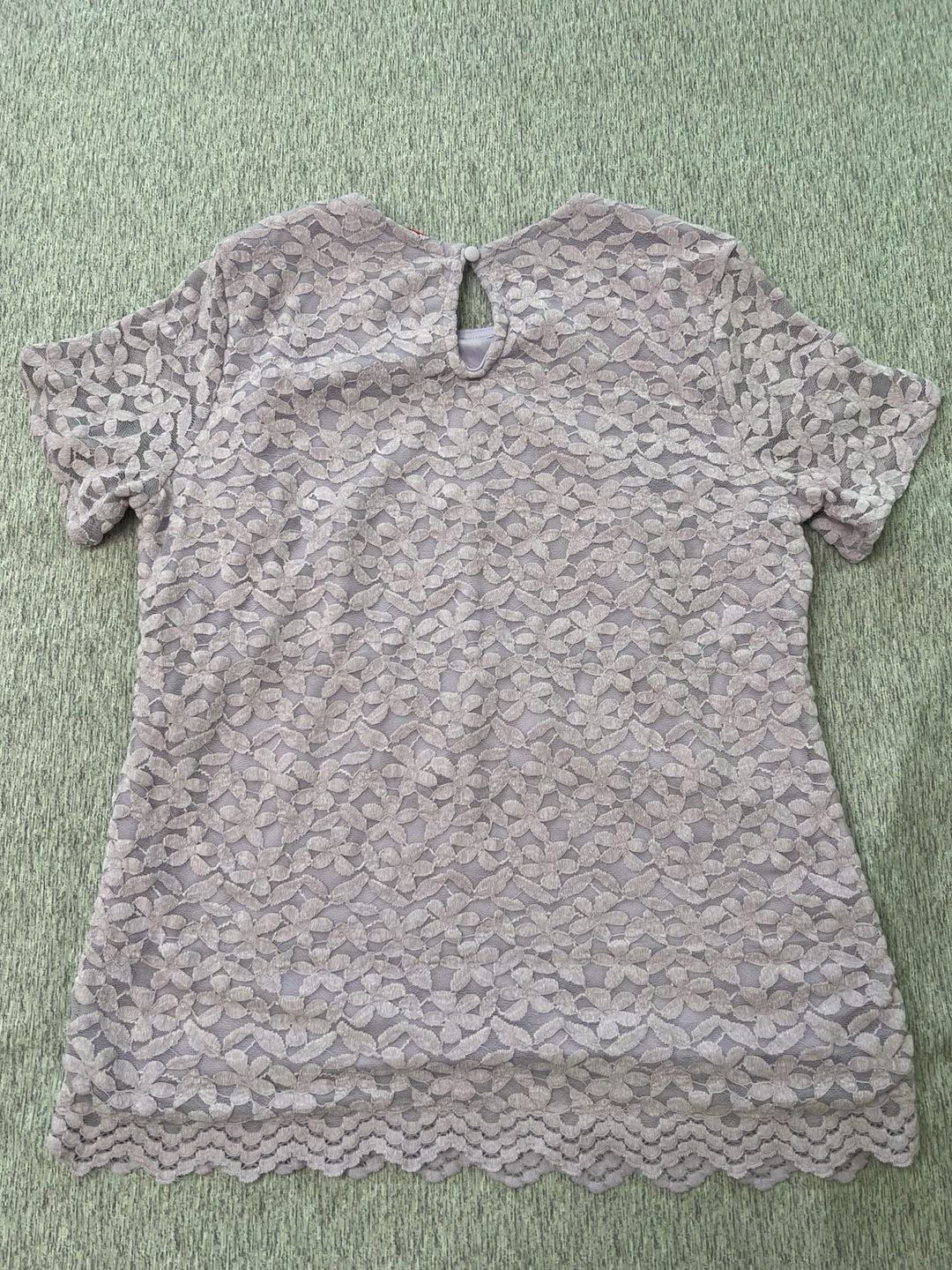 Teddi Rose Women's Floral Lace Blouse Purple Size M Short Sleeve NWT 3