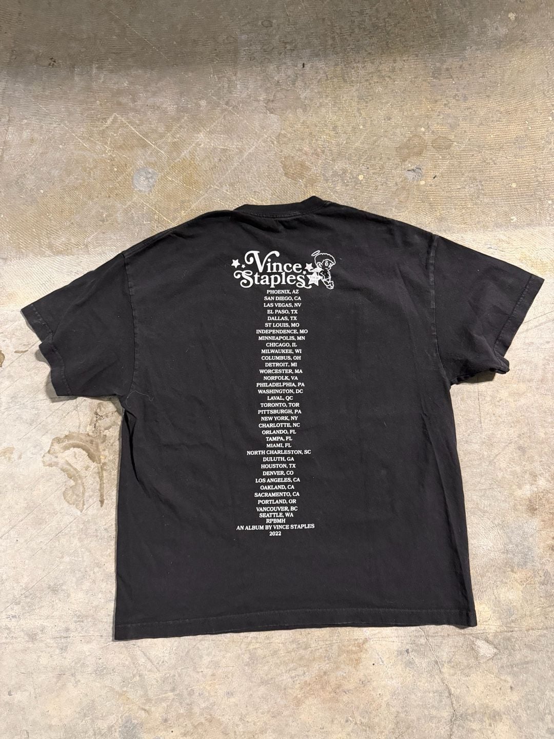 Vince Staples Ramona Park Tour T-Shirt Size XL Black Graphic Tee 4