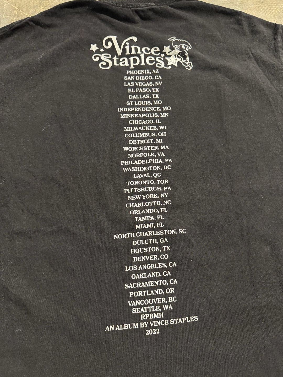 Vince Staples Ramona Park Tour T-Shirt Size XL Black Graphic Tee 5