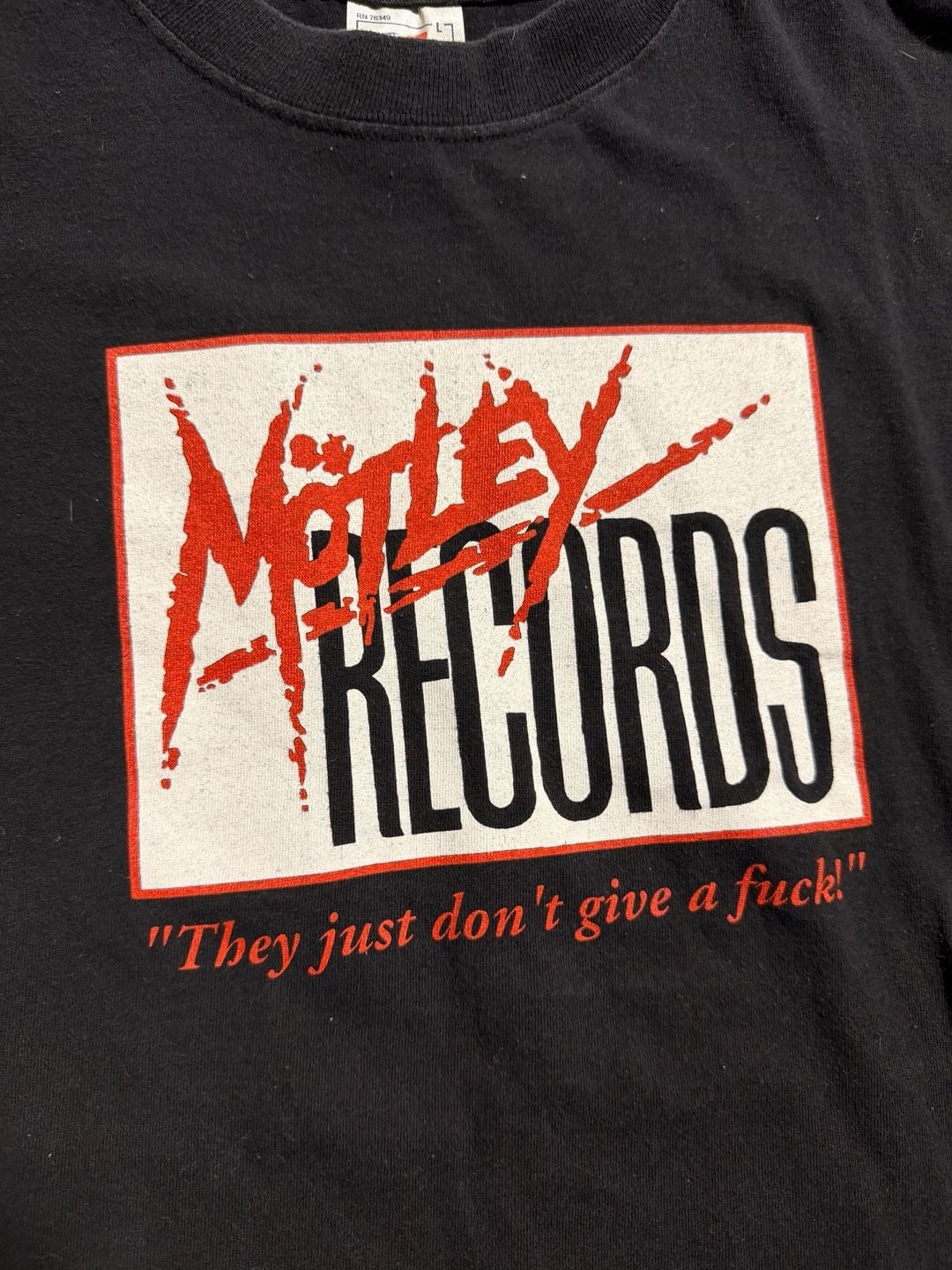 T-America Motley Records Motley Crue T-Shirt Size L Black 3