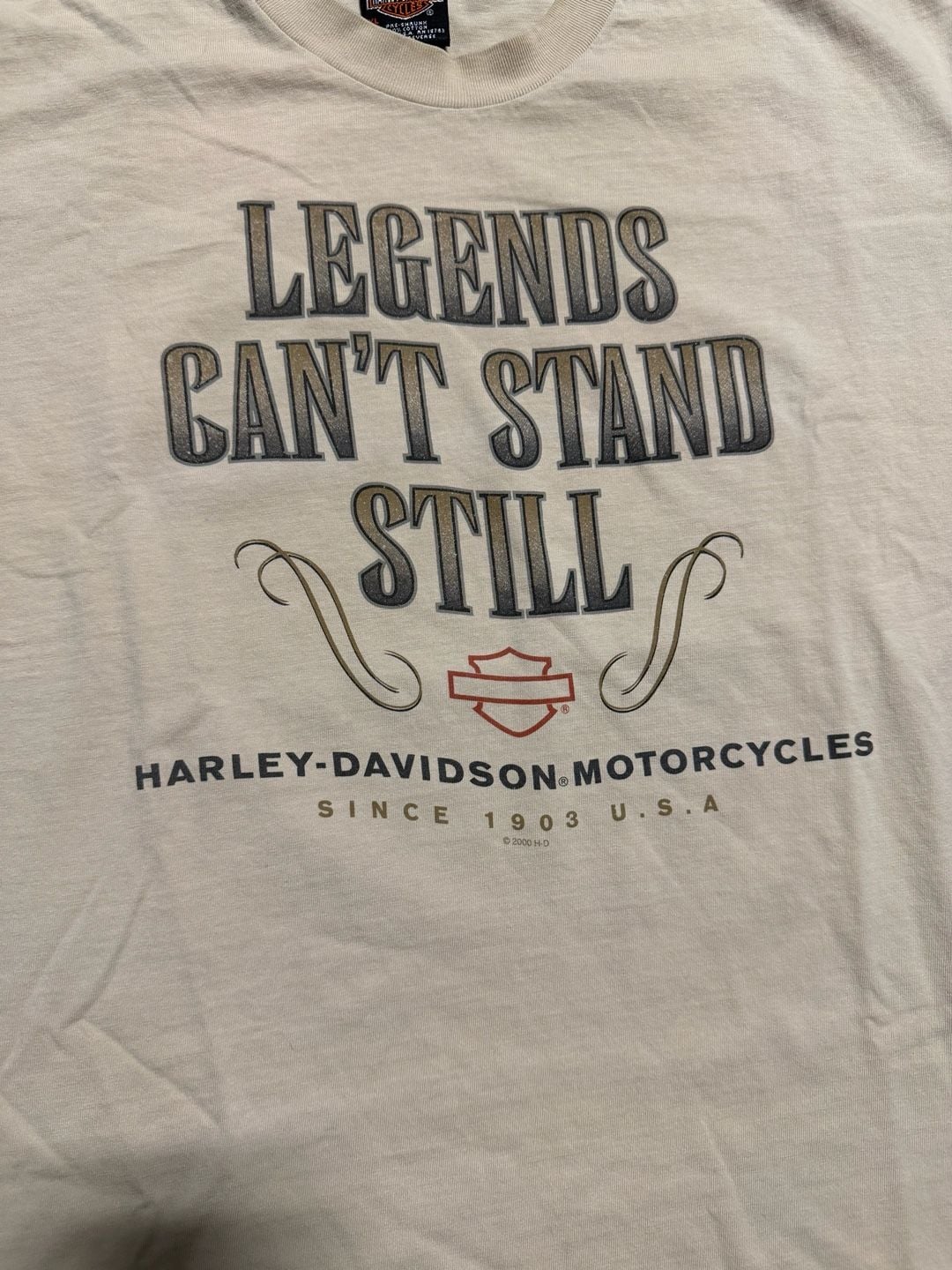 Harley Davidson Memphis T-Shirt Size XL Tan Legends Can't Stand Still 2000 3