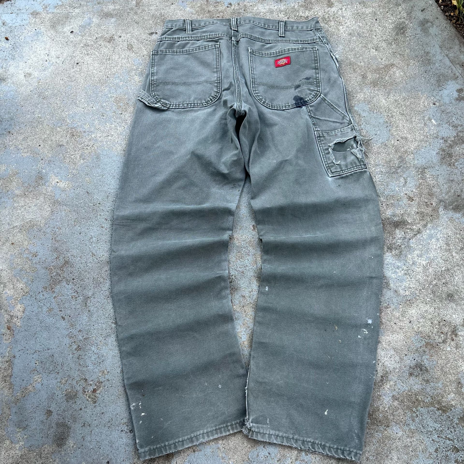 Vintage Dickies Carpenter Pants Baggy Green Y2k 1