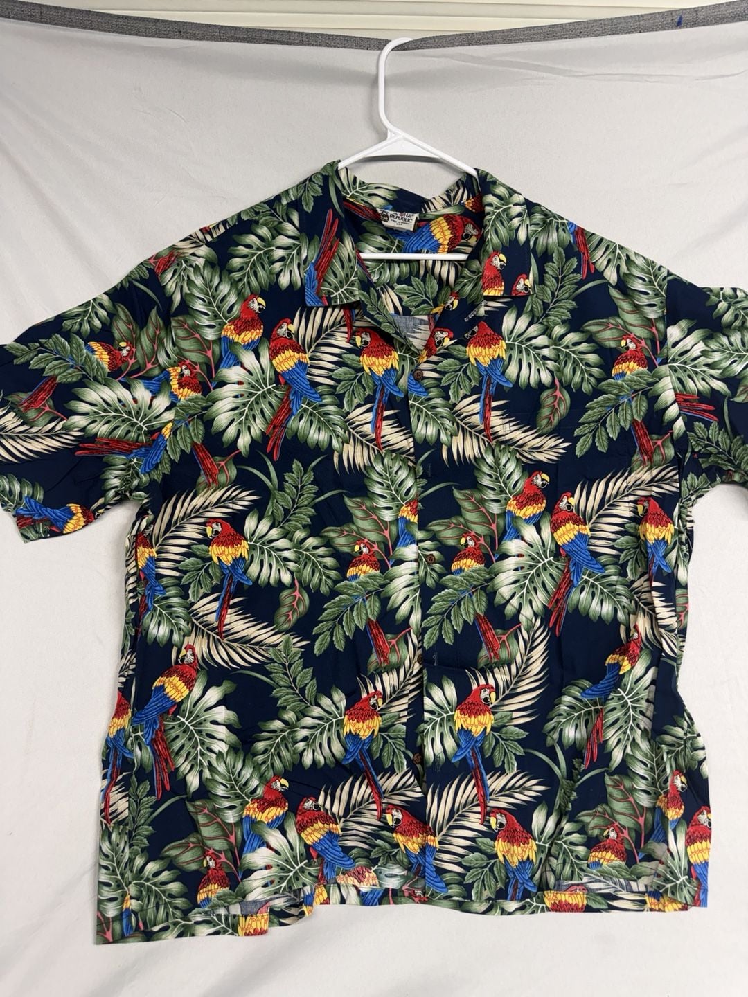 Vintage Aloha Republic Hawaiian Shirt Size 3XL Parrot Print Short Sleeve 2