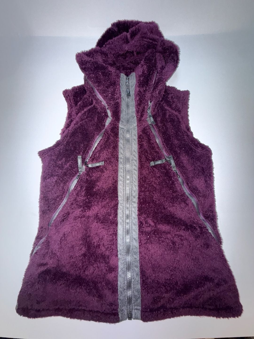 Kuhl Fleece Hooded Vest Size L Purple Sherpa Full Zip 2