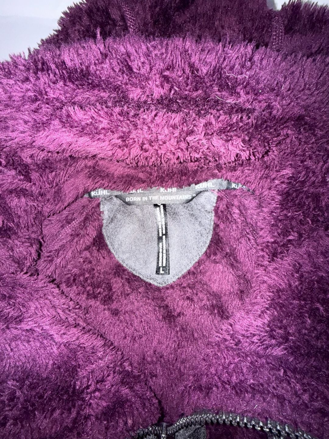 Kuhl Fleece Hooded Vest Size L Purple Sherpa Full Zip 4