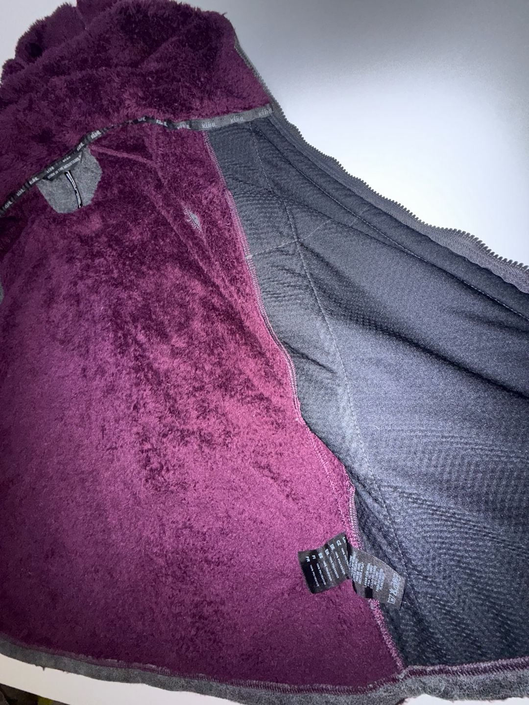 Kuhl Fleece Hooded Vest Size L Purple Sherpa Full Zip 6
