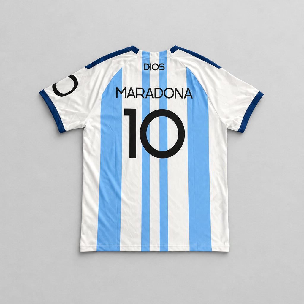 M10 Argentina Soccer Jersey Size Medium Blue White 7