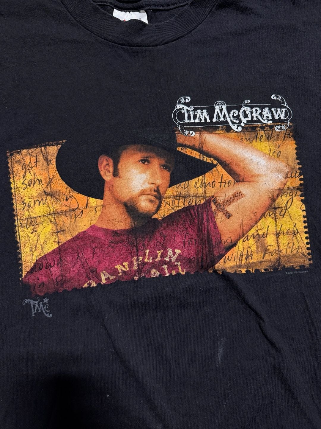 Tim McGraw Concert Tour Graphic T-Shirt Black 3