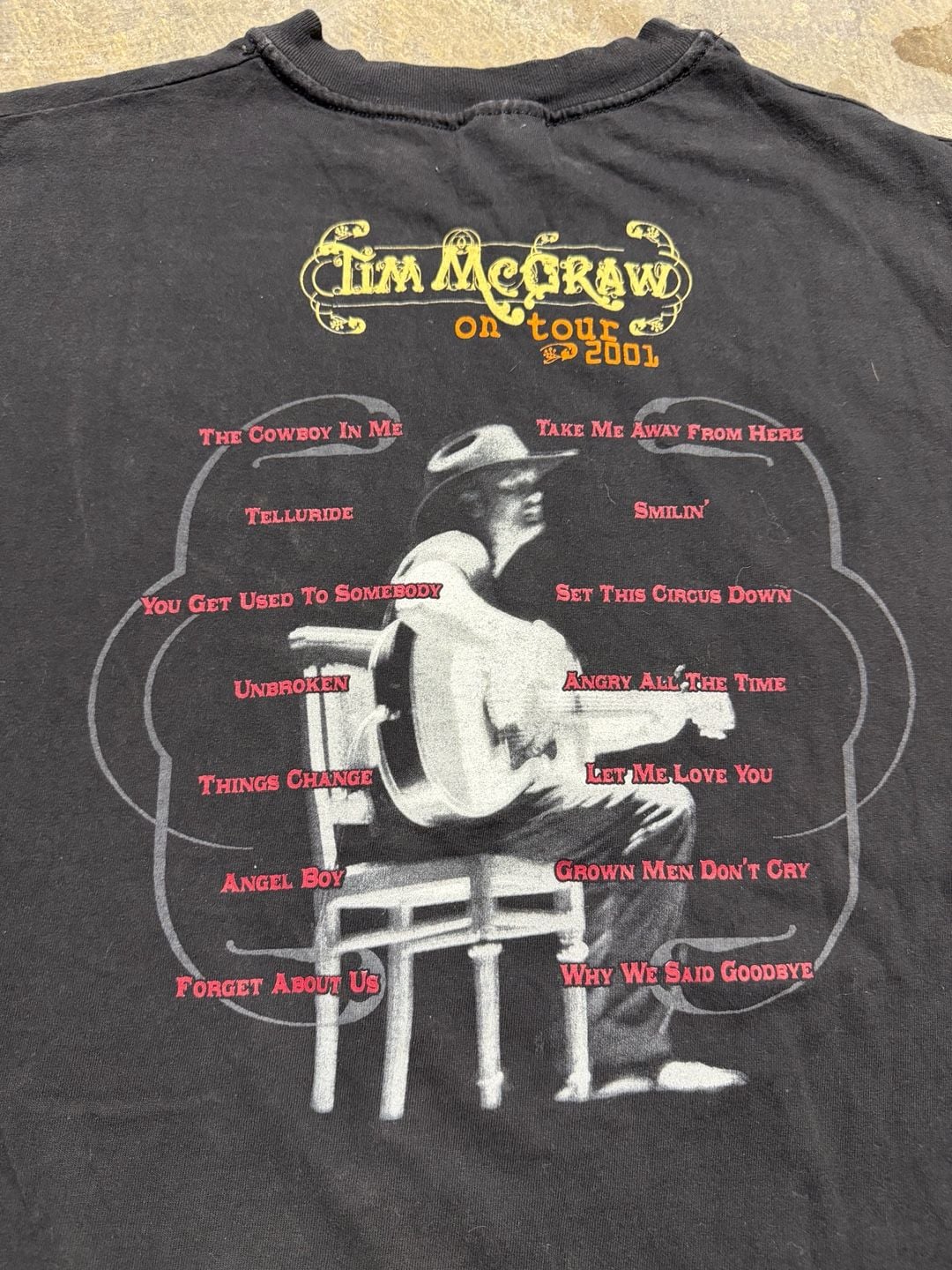 Tim McGraw Concert Tour Graphic T-Shirt Black 7