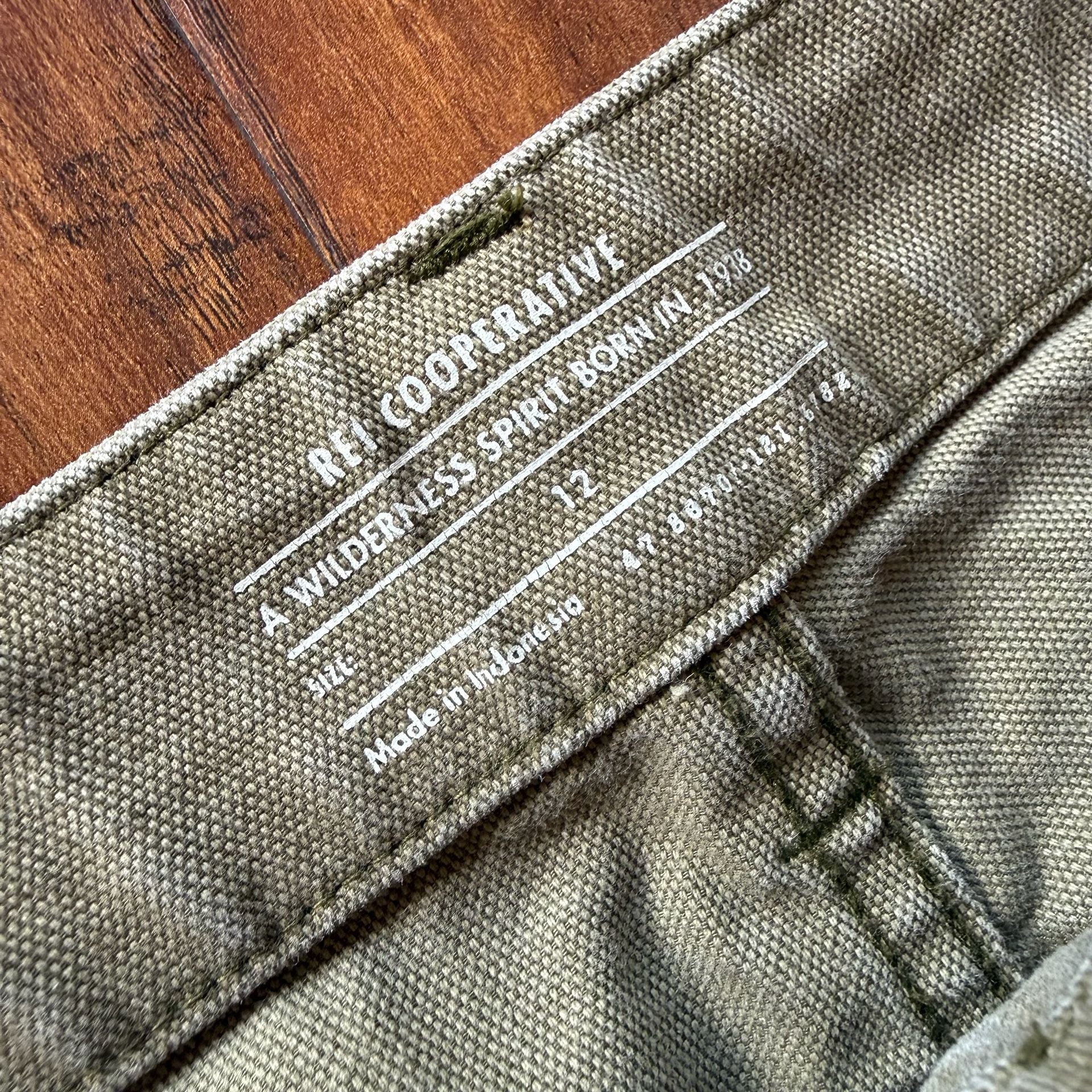 REI Co-op Womens 12 Trailsmith Double Knee Utility Canvas Pants Green Khaki 4