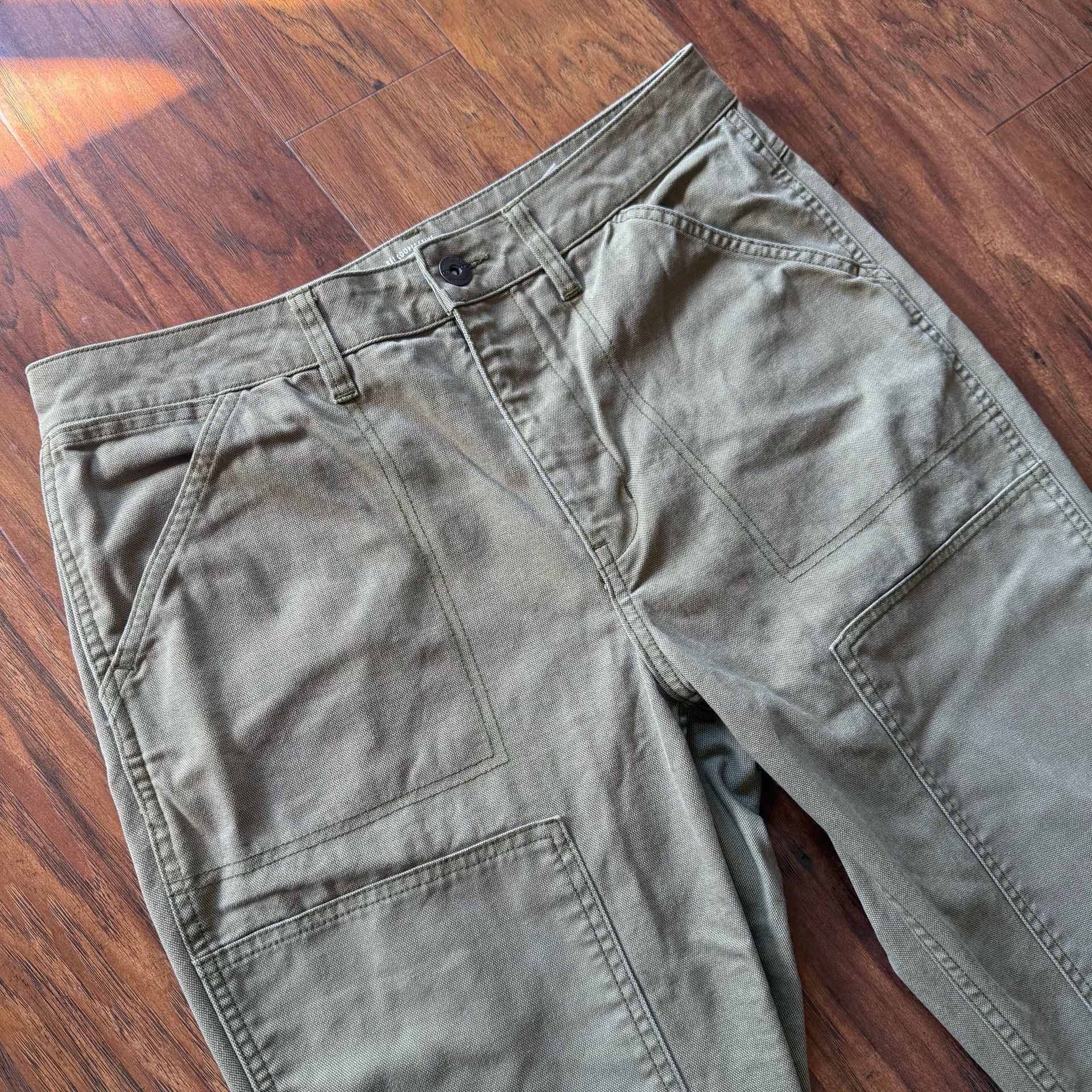 REI Co-op Womens 12 Trailsmith Double Knee Utility Canvas Pants Green Khaki 6