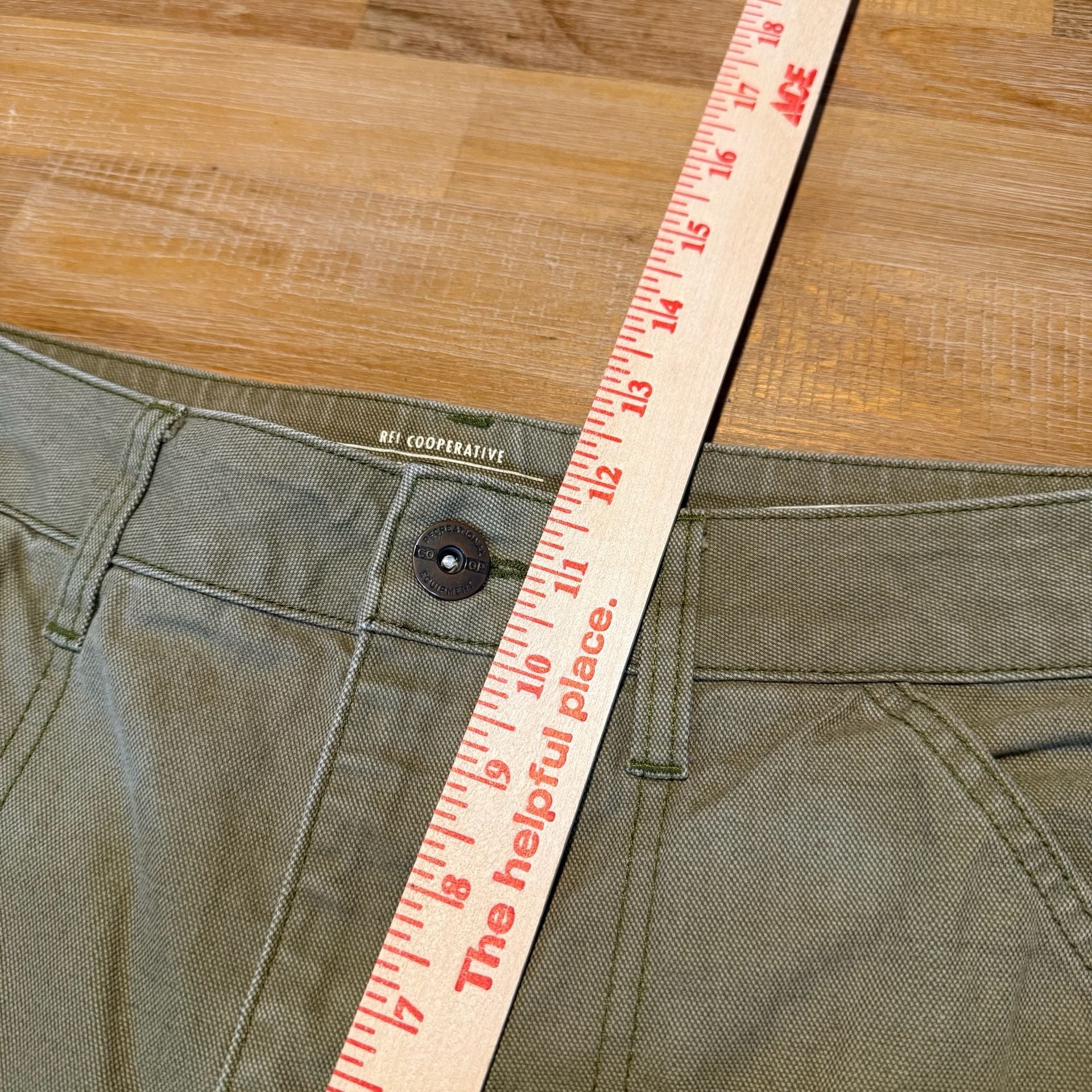 REI Co-op Womens 12 Trailsmith Double Knee Utility Canvas Pants Green Khaki 9
