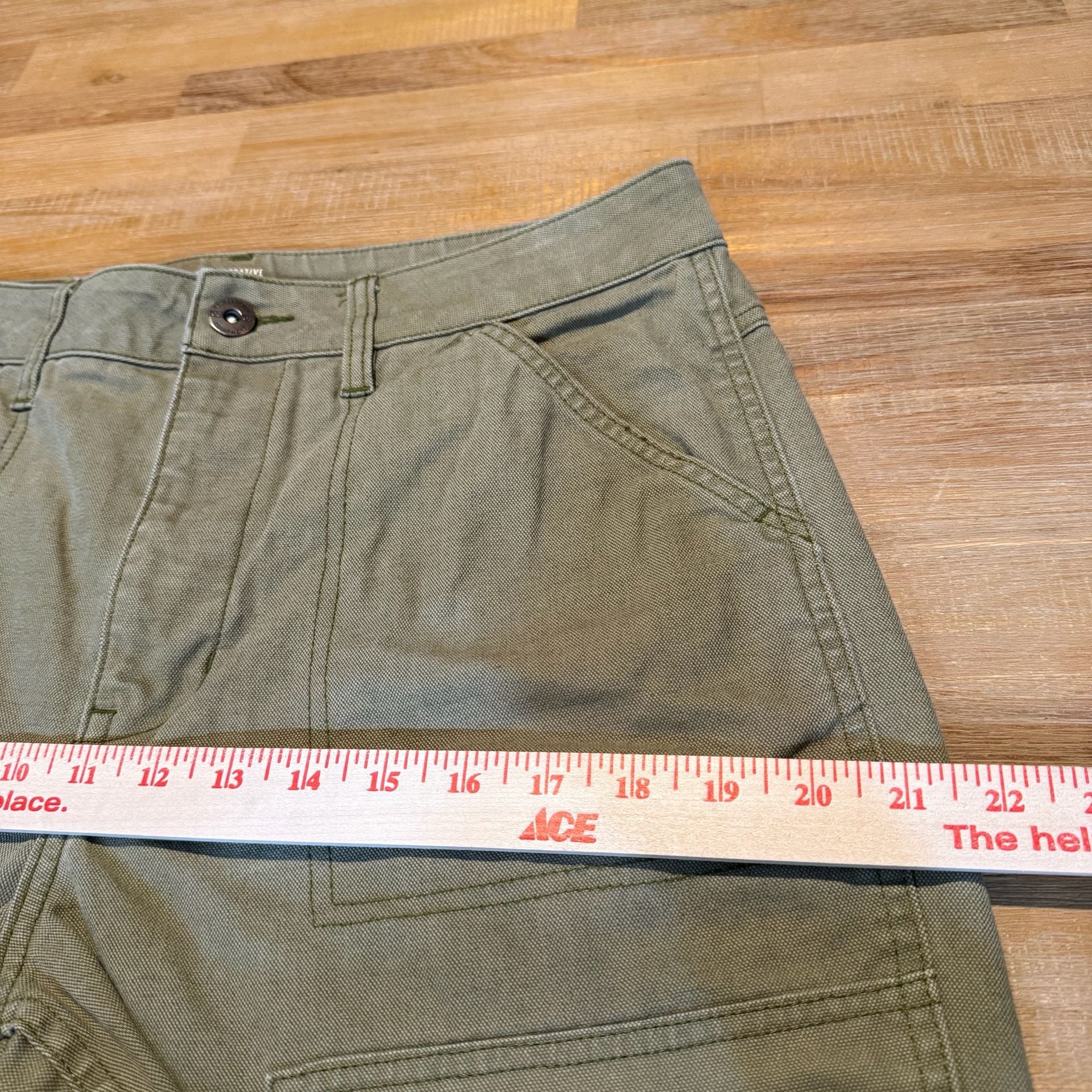 REI Co-op Womens 12 Trailsmith Double Knee Utility Canvas Pants Green Khaki 10