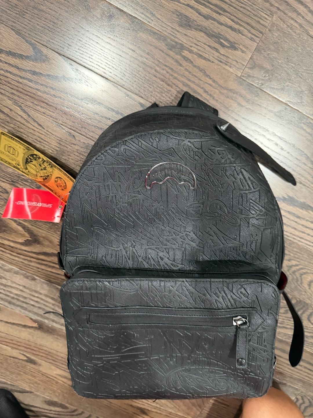 Sprayground Black Debossed Graffiti Backpack
(Limited Edition) 3