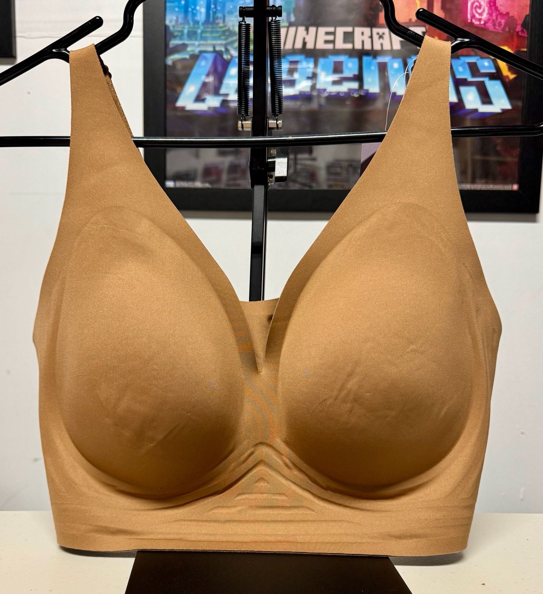 WU76 XXL Auden Luxury Collection Stretch Unlined Long Line Bralette Brown NWT 2