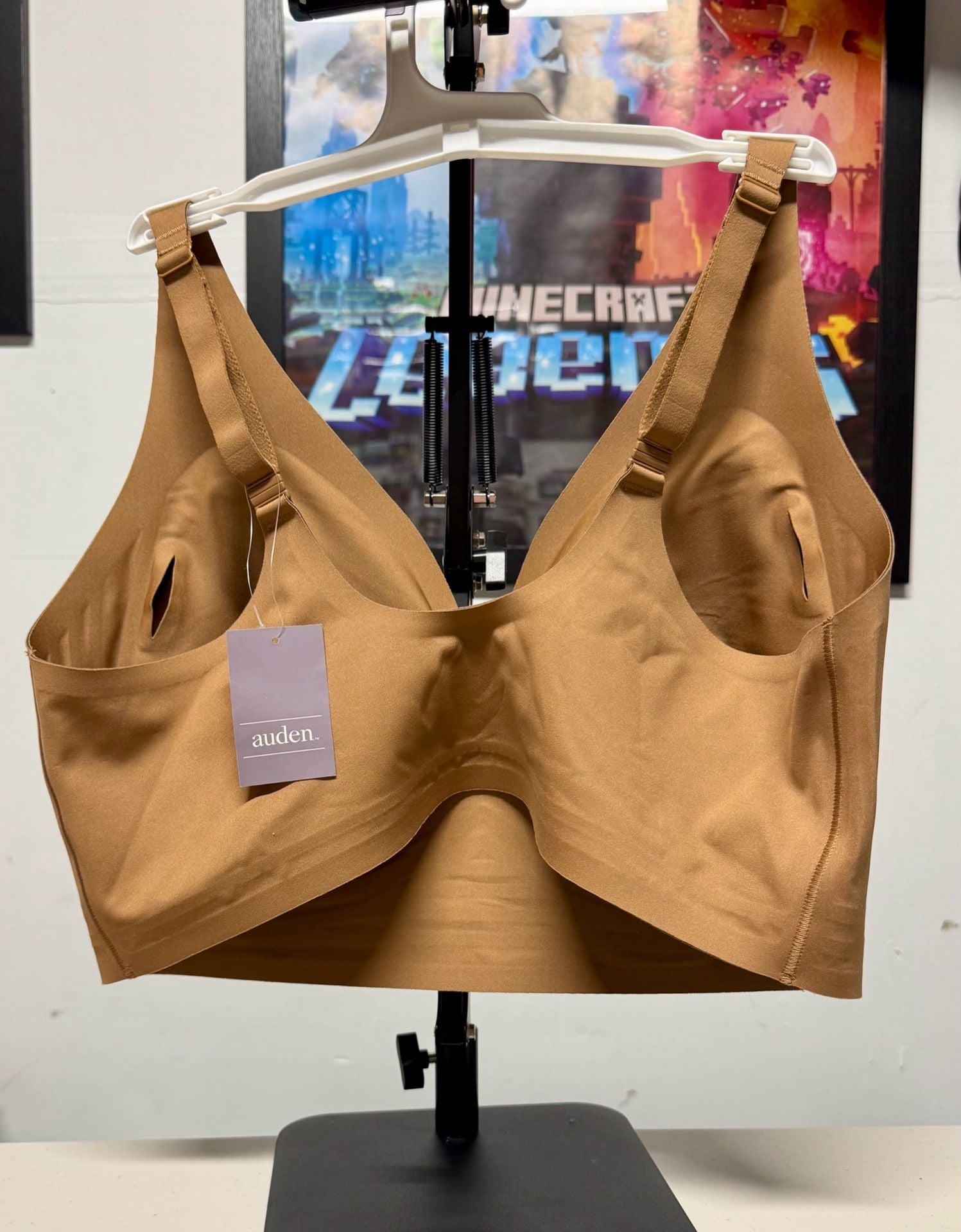 WU76 XXL Auden Luxury Collection Stretch Unlined Long Line Bralette Brown NWT 3