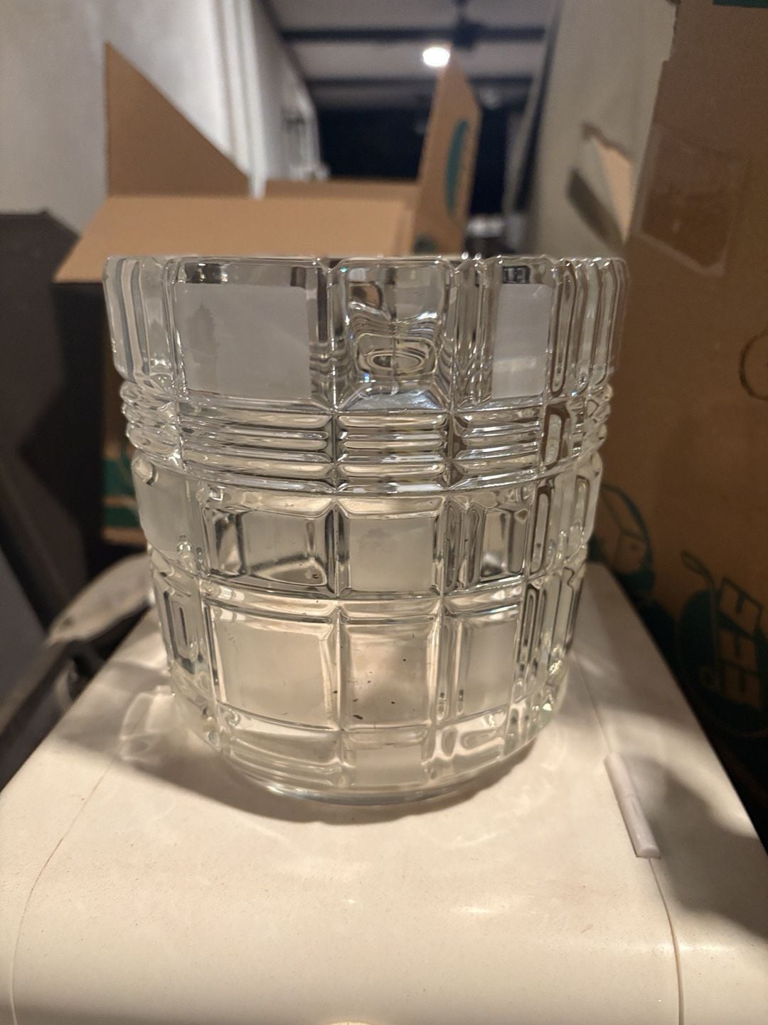 Mikasa Crystal Stratton Ice Bucket Clear / Frosted Geometric ..., 1