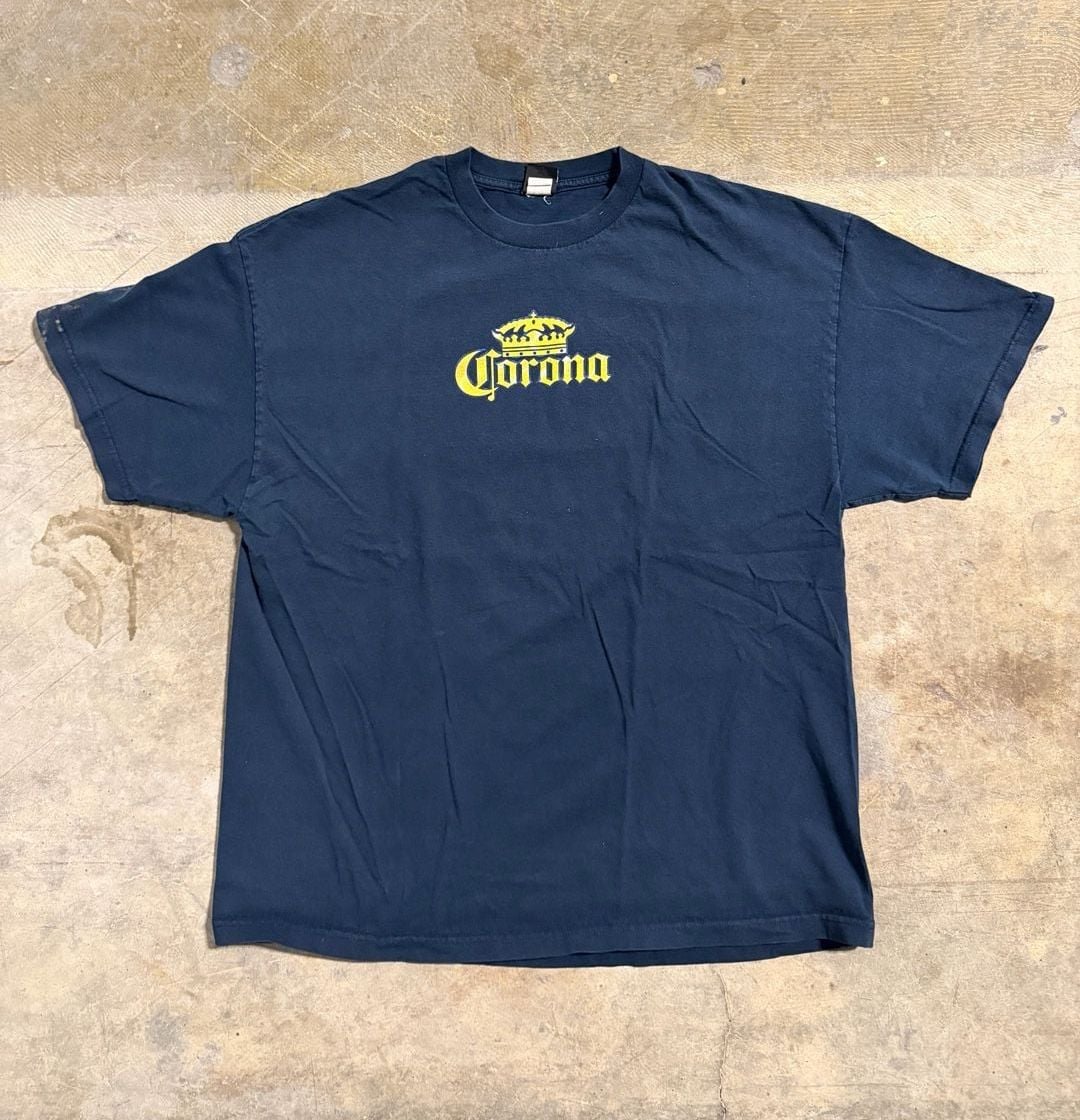 Corona Extra T-Shirt Navy Blue Graphic Tee 2