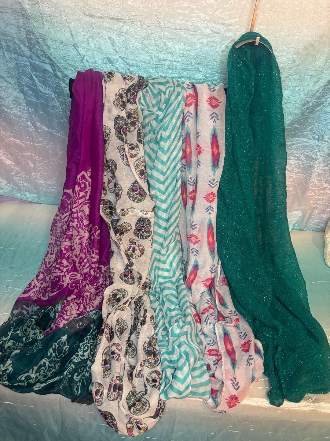 Assorted Fashion infinity Scarves Lot Of 5 2