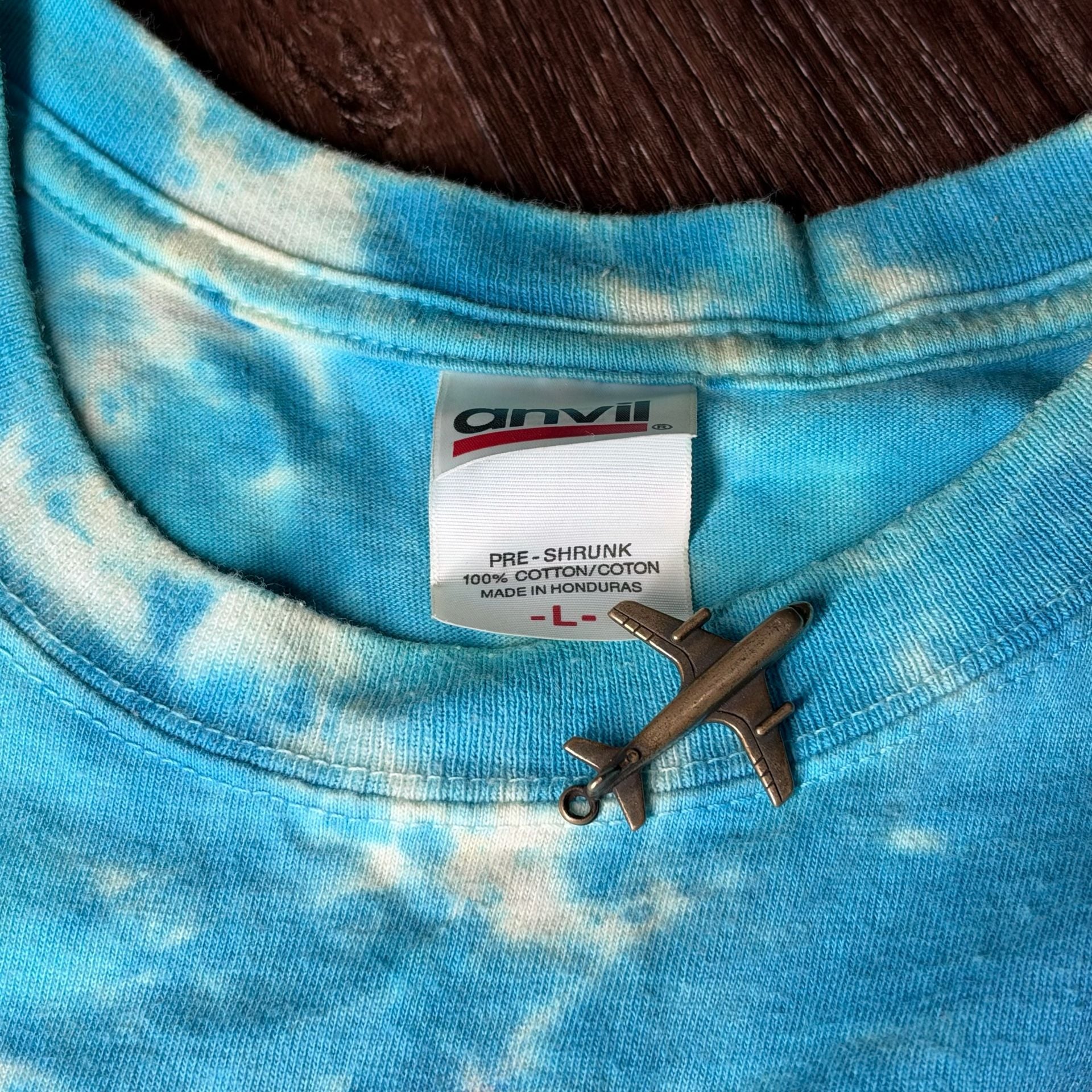 Vintage SeaWorld Dolphin Tie Dye T-Shirt Size Large Blue Breakthrough AOP 5
