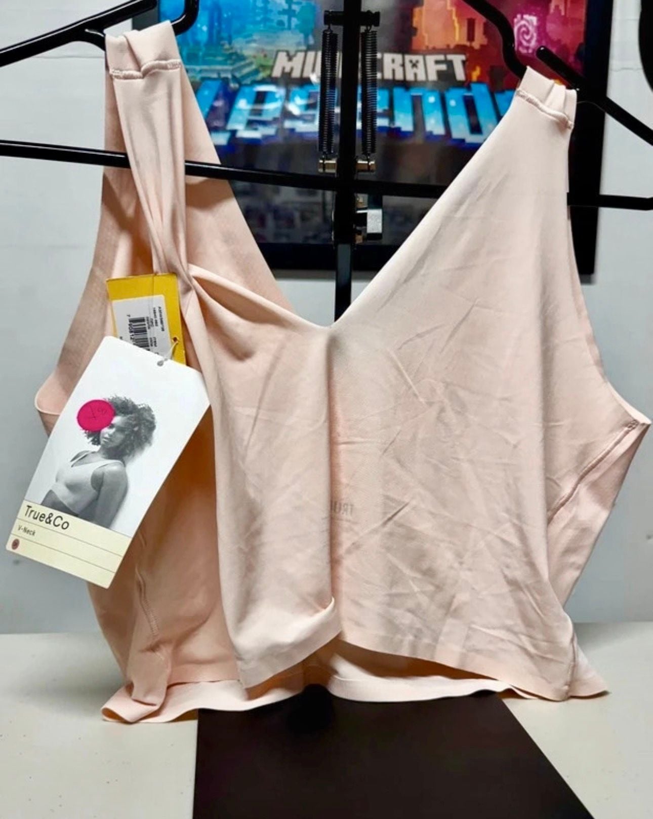 WU43 Size 3X True and Co V Neck Wireless Bralette Blush Pink NWT 3