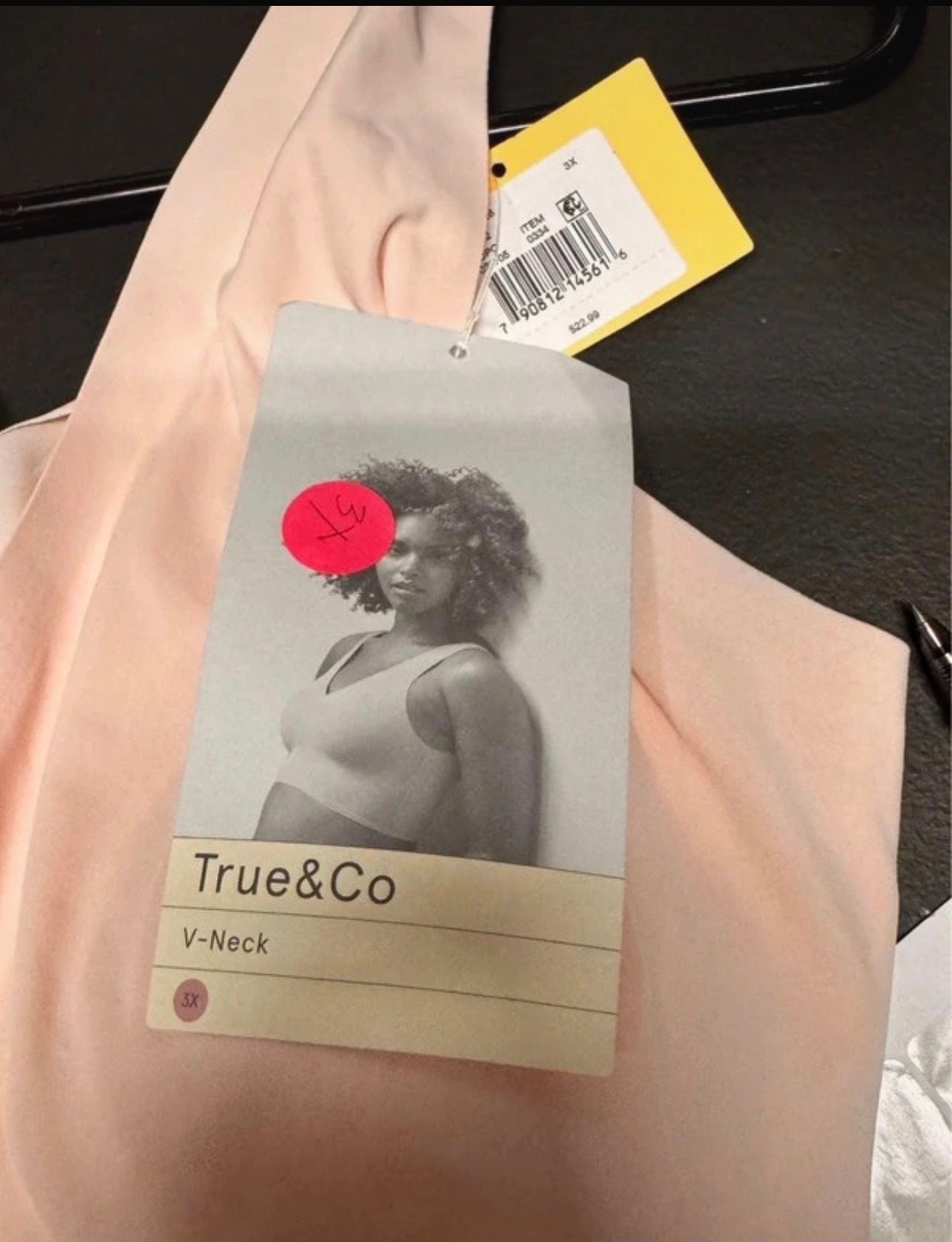 WU43 Size 3X True and Co V Neck Wireless Bralette Blush Pink NWT 4