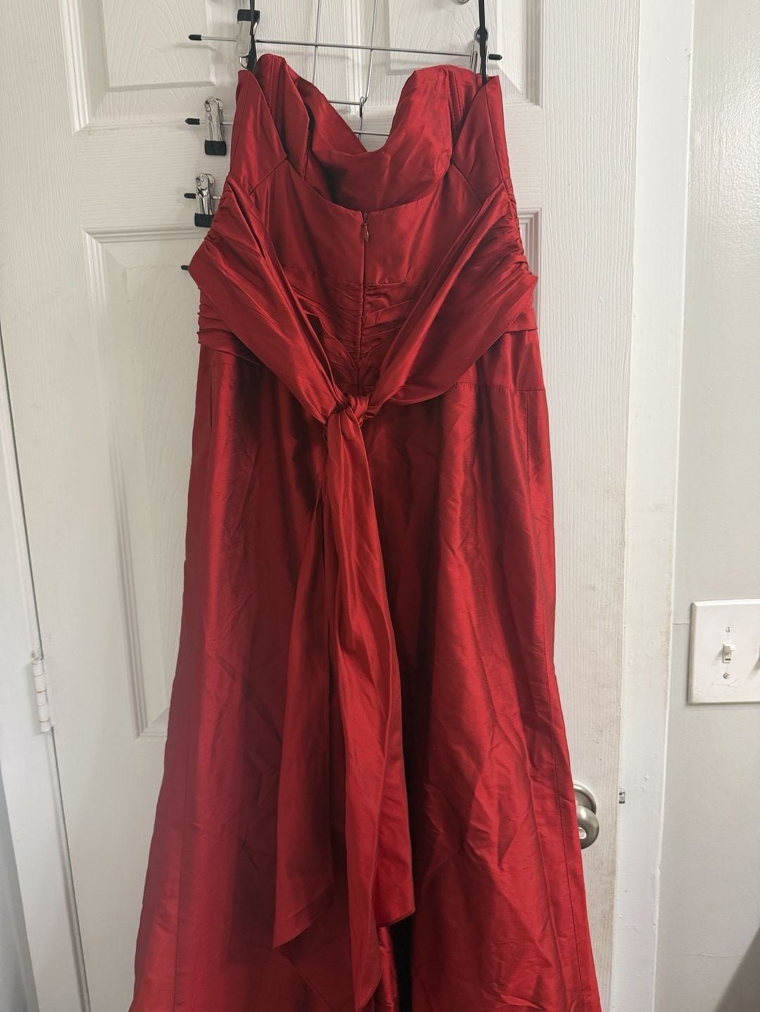 Lazaro Burgundy Red Strapless Bridal Wedding Gown Size 12 Style 3738. 14