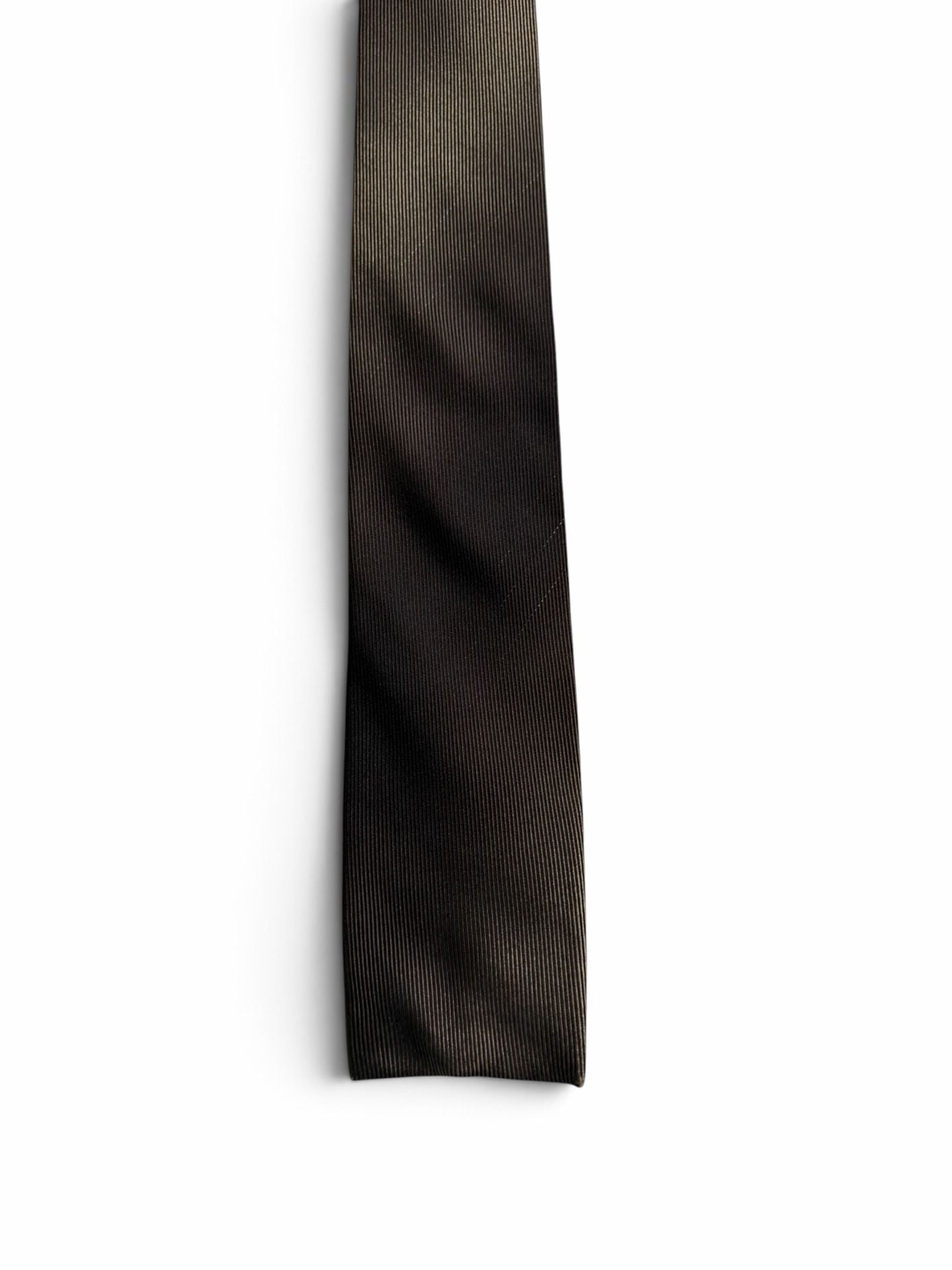 Gucci Striped Silk Neck Tie Brown Square Tip Made In Italy 1
