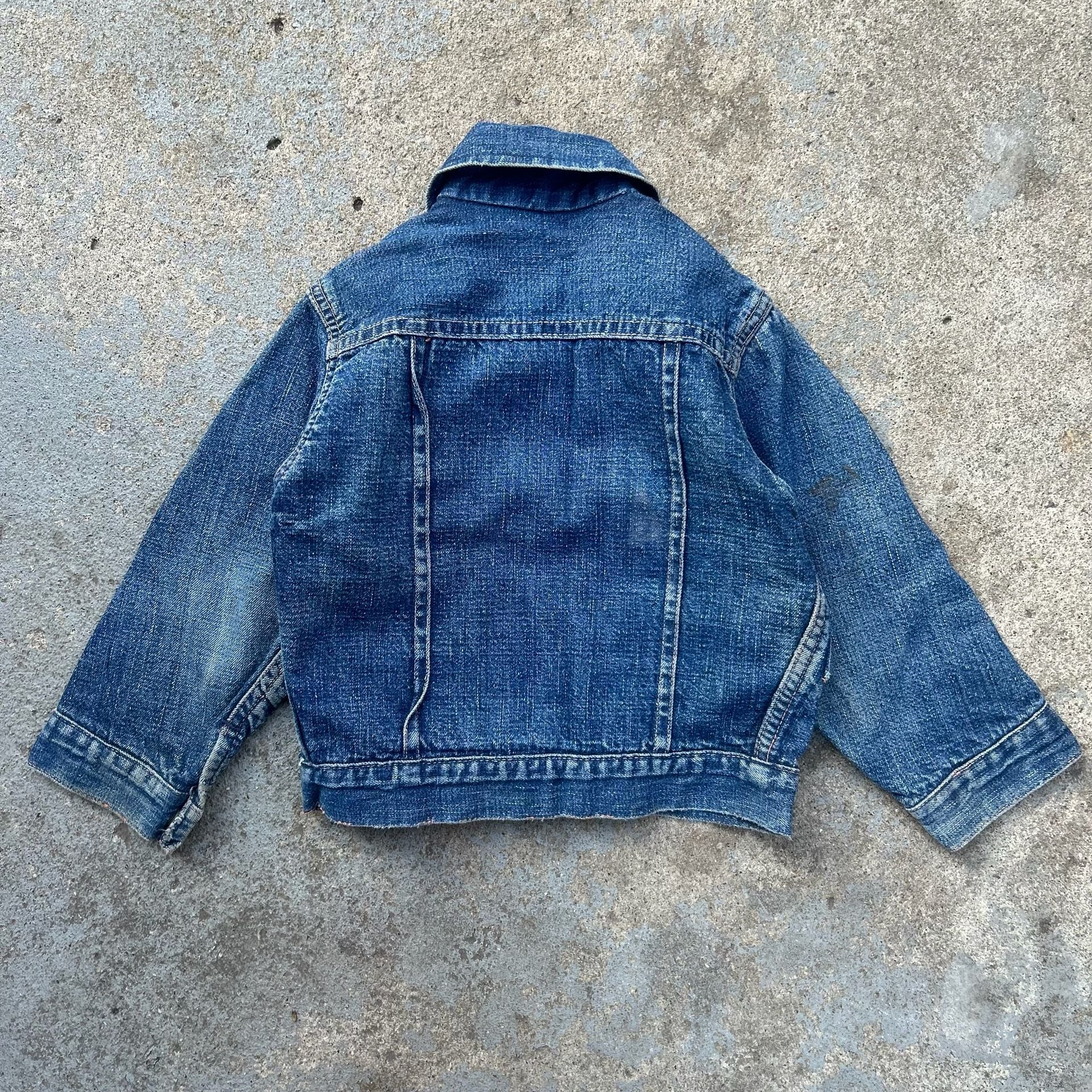 True vintage circle ranch denim Plaid Lining Jacket 1950s 2